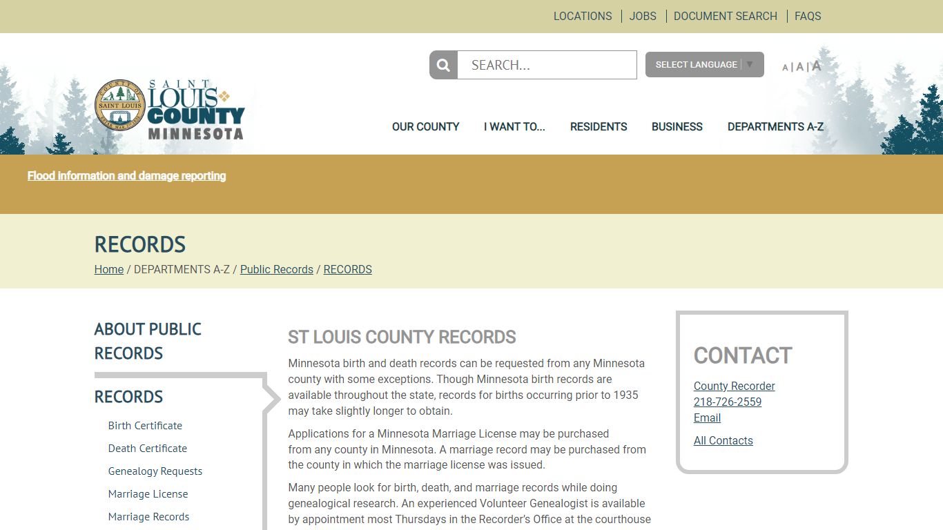 RECORDS - St. Louis County MN