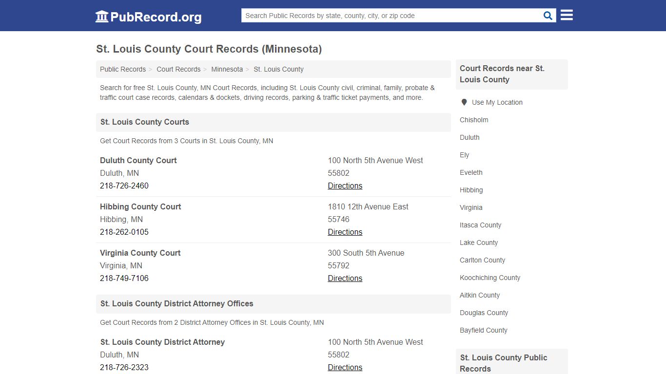 Free St. Louis County Court Records (Minnesota Court Records)