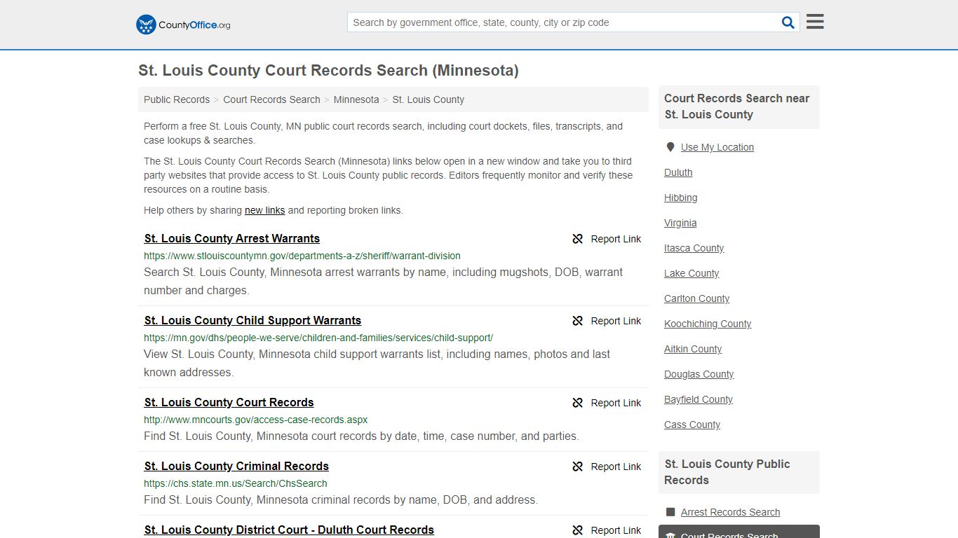 Court Records Search - St. Louis County, MN (Adoptions ...